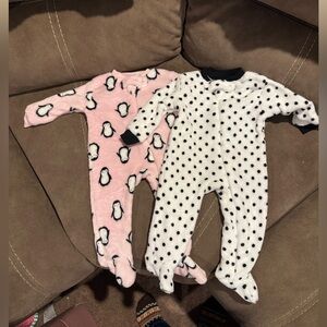 Baby girl Plush sleepers Size 3-6 months
